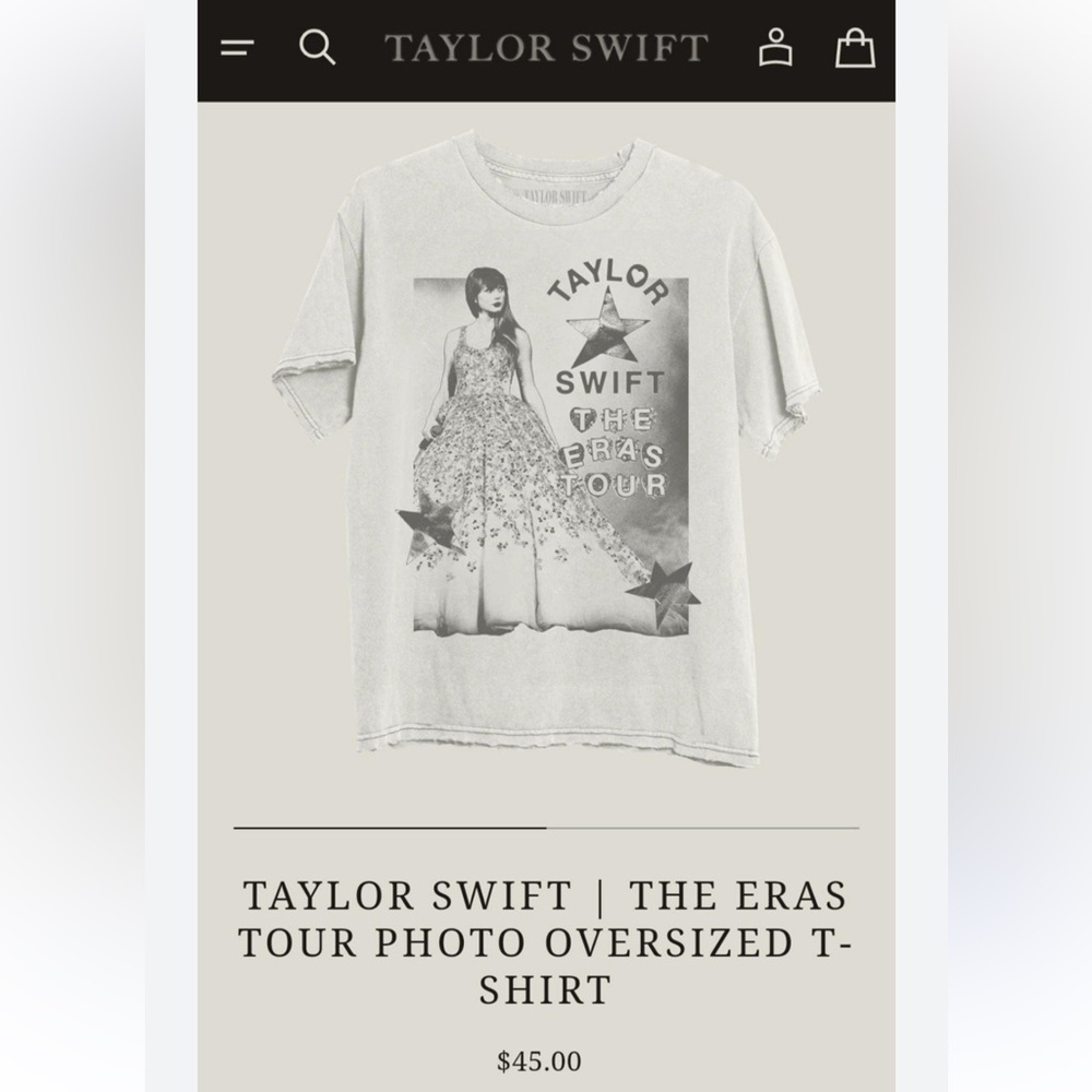 BRAND NEW Official Taylor Swift Eras Tour Merch Oversized T-shirt Sz XL